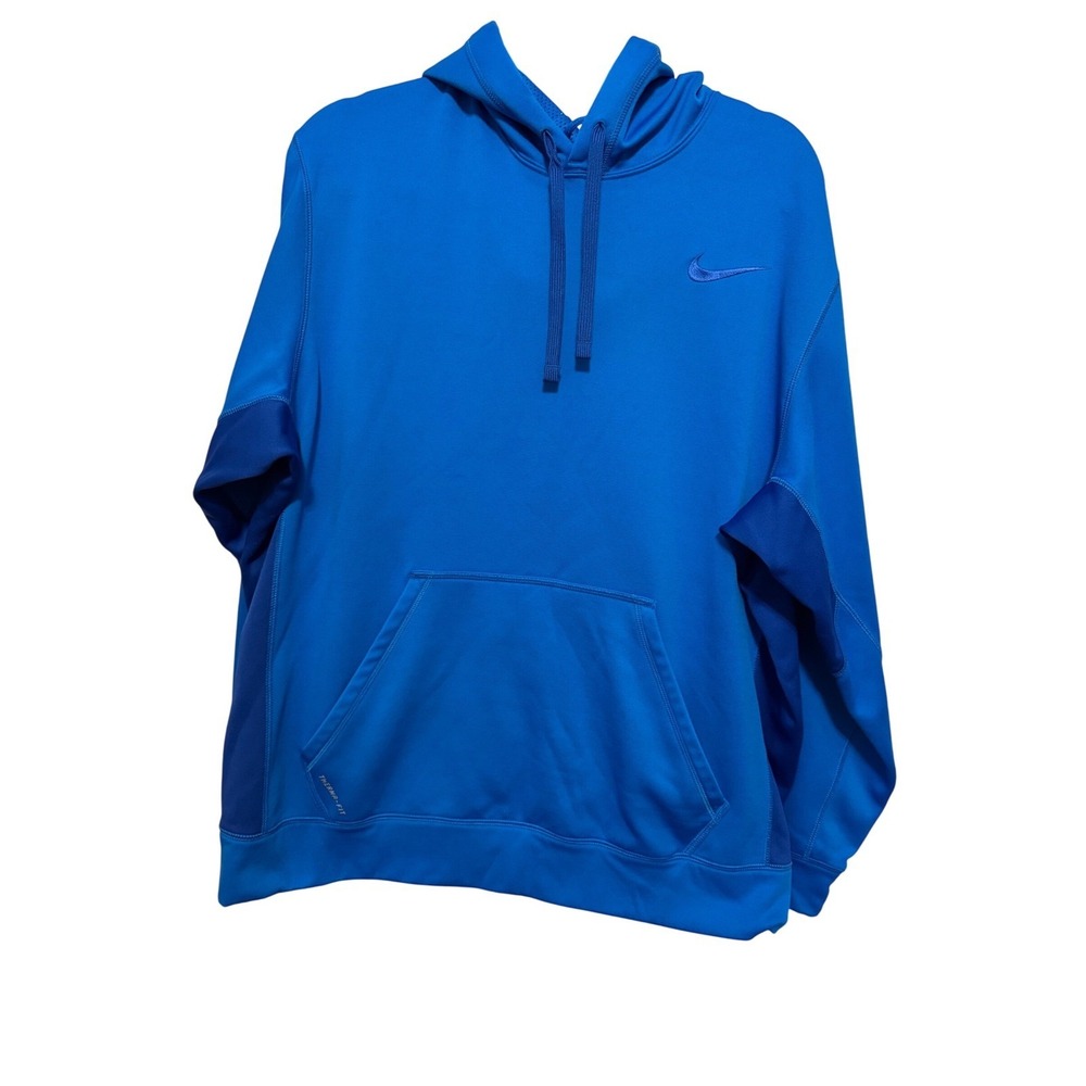 Nike Therma Fit Hoodie Pullover Blue‎ Men's XL Athletic Workout Sweatshirt
